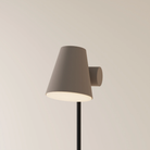 The smoke Aim Floor Light from Gantri with the black rod option.