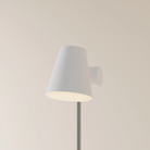 The snow Aim Floor Light from Gantri with the chrome rod option.