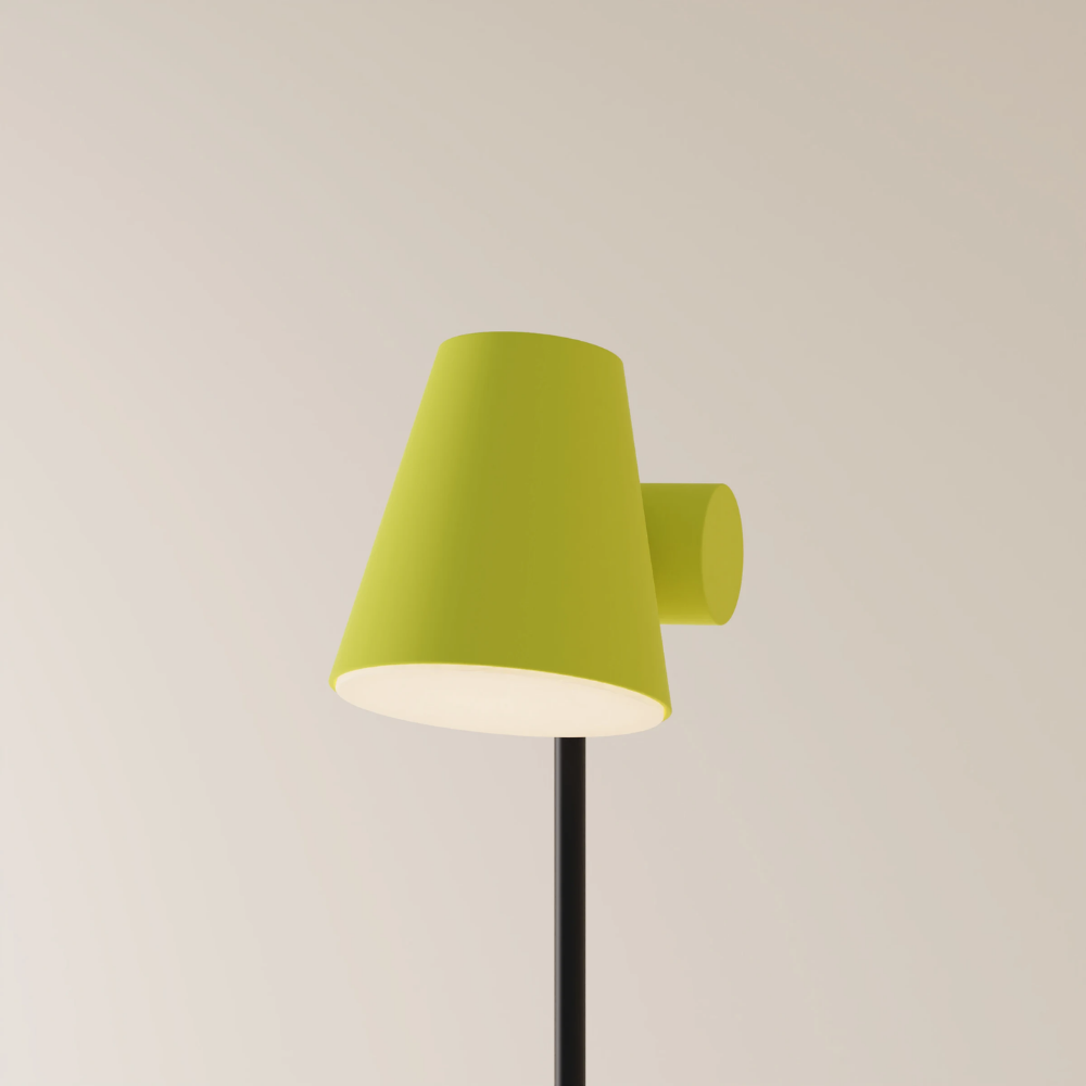 The sprout Aim Floor Light from Gantri with the black rod option.