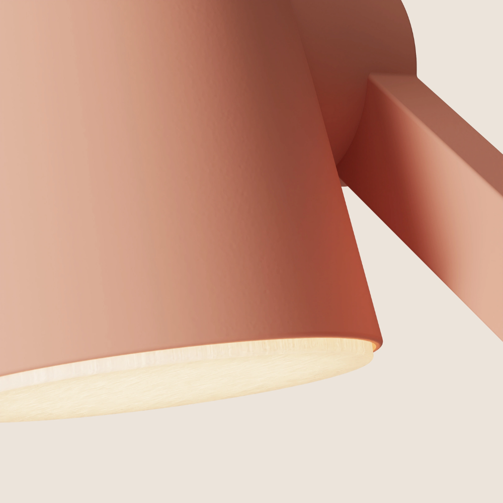 The blossom Aim Task Light from Gantri close up.