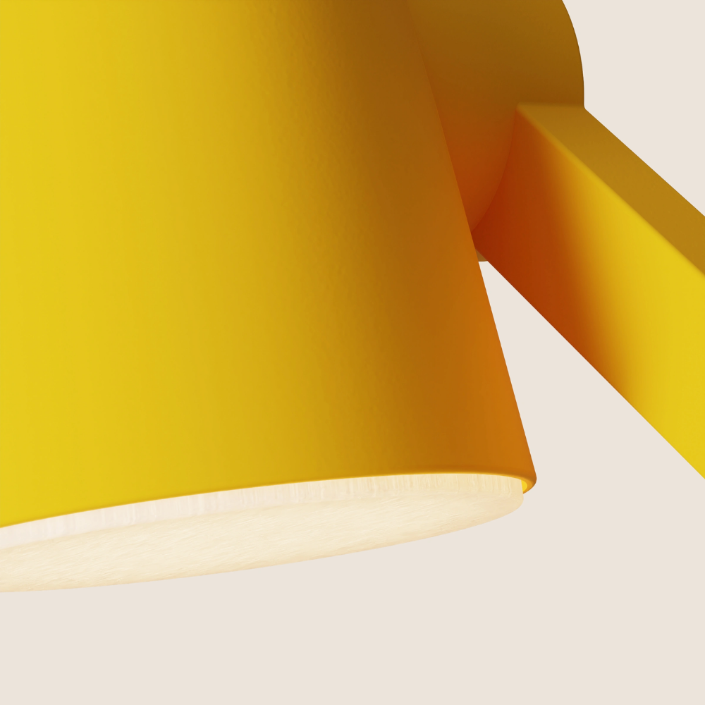 The sunrise Aim Task Light from Gantri close up.