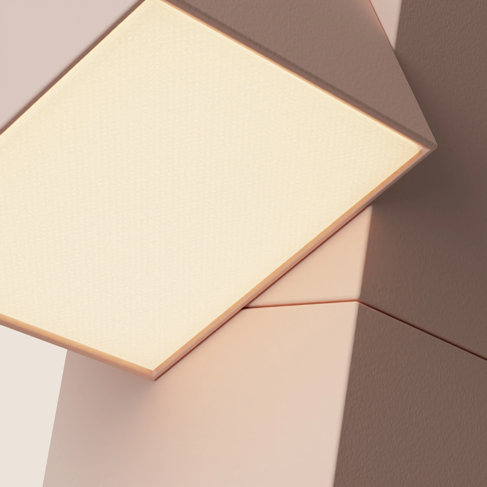 The coral Analog Task Light from Gantri close up.