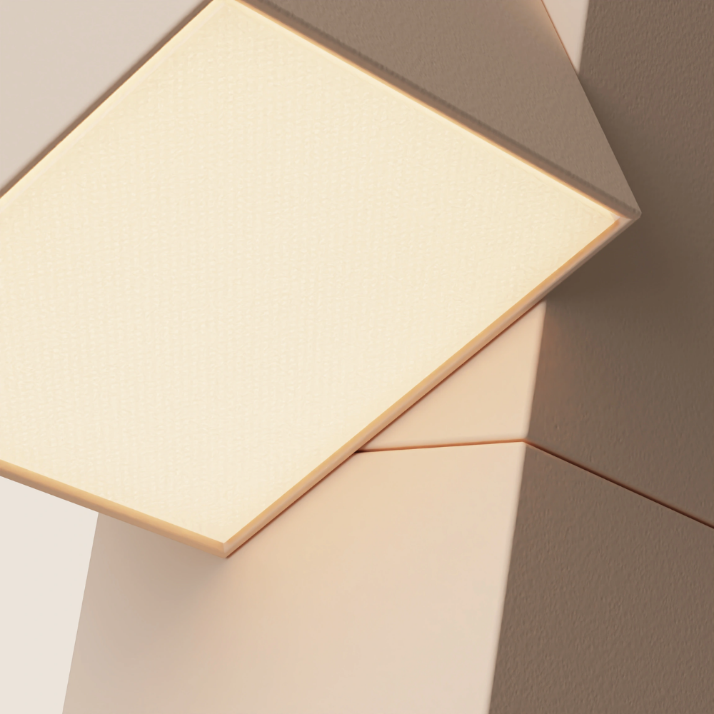 The peach Analog Task Light from Gantri close up.