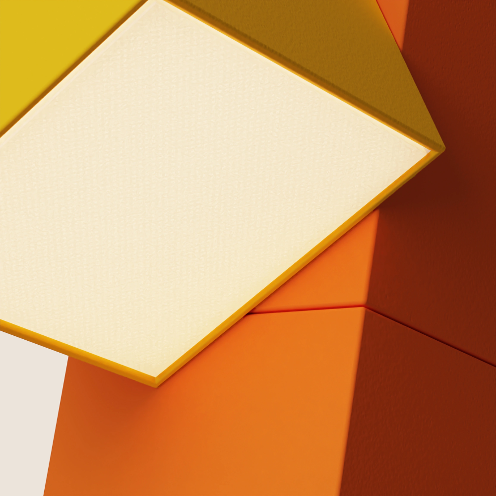 The persimmon Analog Task Light from Gantri close up.