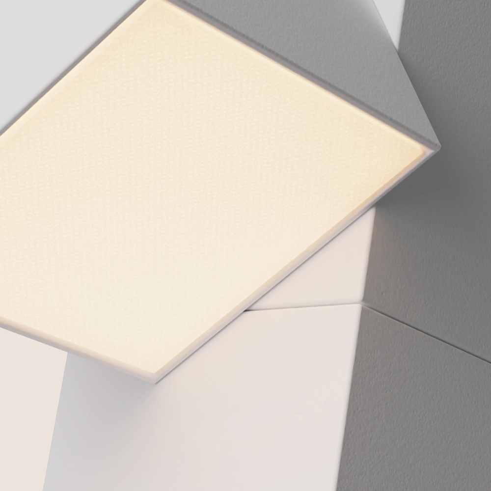 The snow Analog Task Light from Gantri close up.