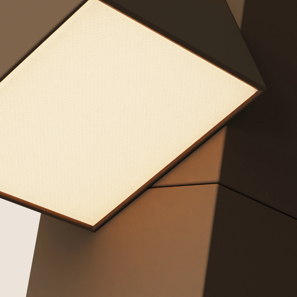 The walnut Analog Task Light from Gantri close up.