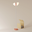 The blossom Baltra Floor Light from Gantri with the white rod option.