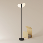 The carbon Baltra Floor Light from Gantri with the black rod option.