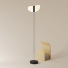 The carbon Baltra Floor Light from Gantri with the chrome rod option.