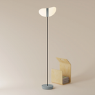 The fog Baltra Floor Light from Gantri with the black rod option.