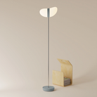 The fog Baltra Floor Light from Gantri with the chrome rod option.