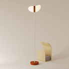 The sedona Baltra Floor Light from Gantri with the white rod option.