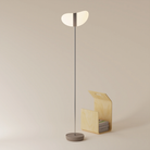 The smoke Baltra Floor Light from Gantri with the chrome rod option.