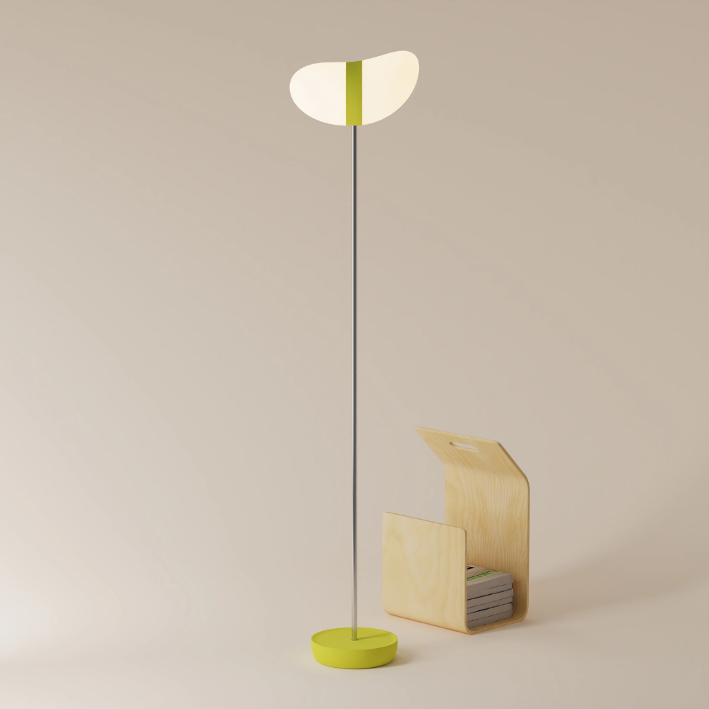 The sprout Baltra Floor Light from Gantri with the chrome rod option.