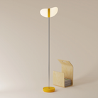 The sunrise Baltra Floor Light from Gantri with the chrome rod option.