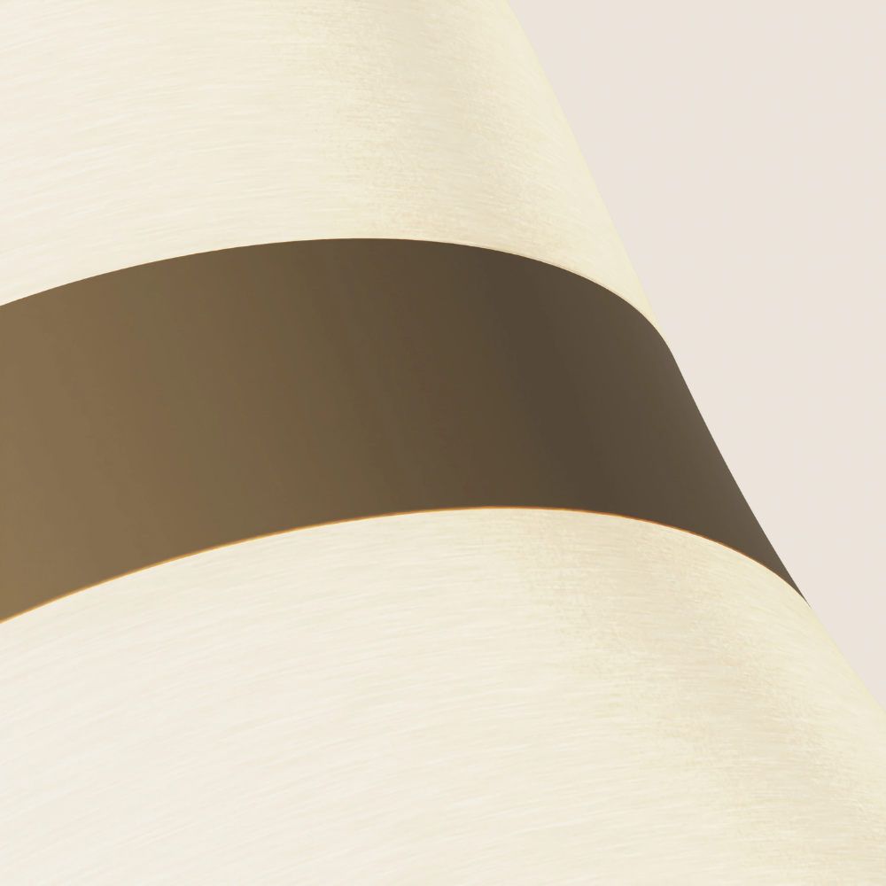 The walnut Baltra Floor Light from Gantri close up.