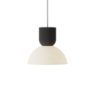 The carbon Buia Pendant Light from Gantri with the white cord.