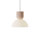 The coral Buia Pendant Light from Gantri with the white cord.