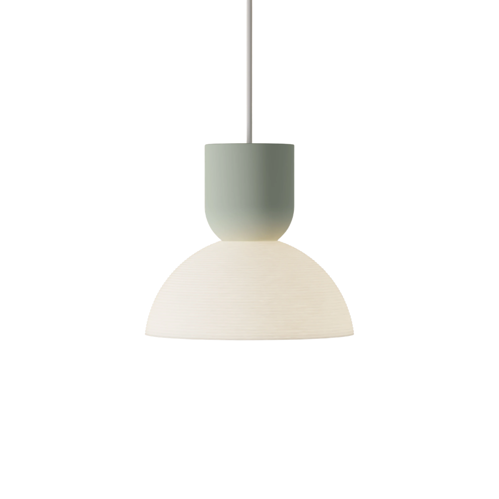 The meadow Buia Pendant Light from Gantri with the white cord.
