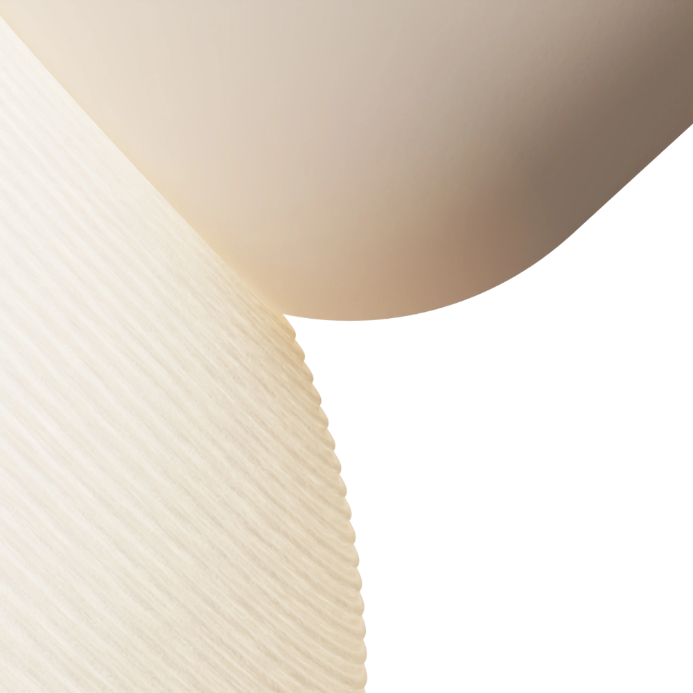 The peach Buia Pendant Light from Gantri close up.