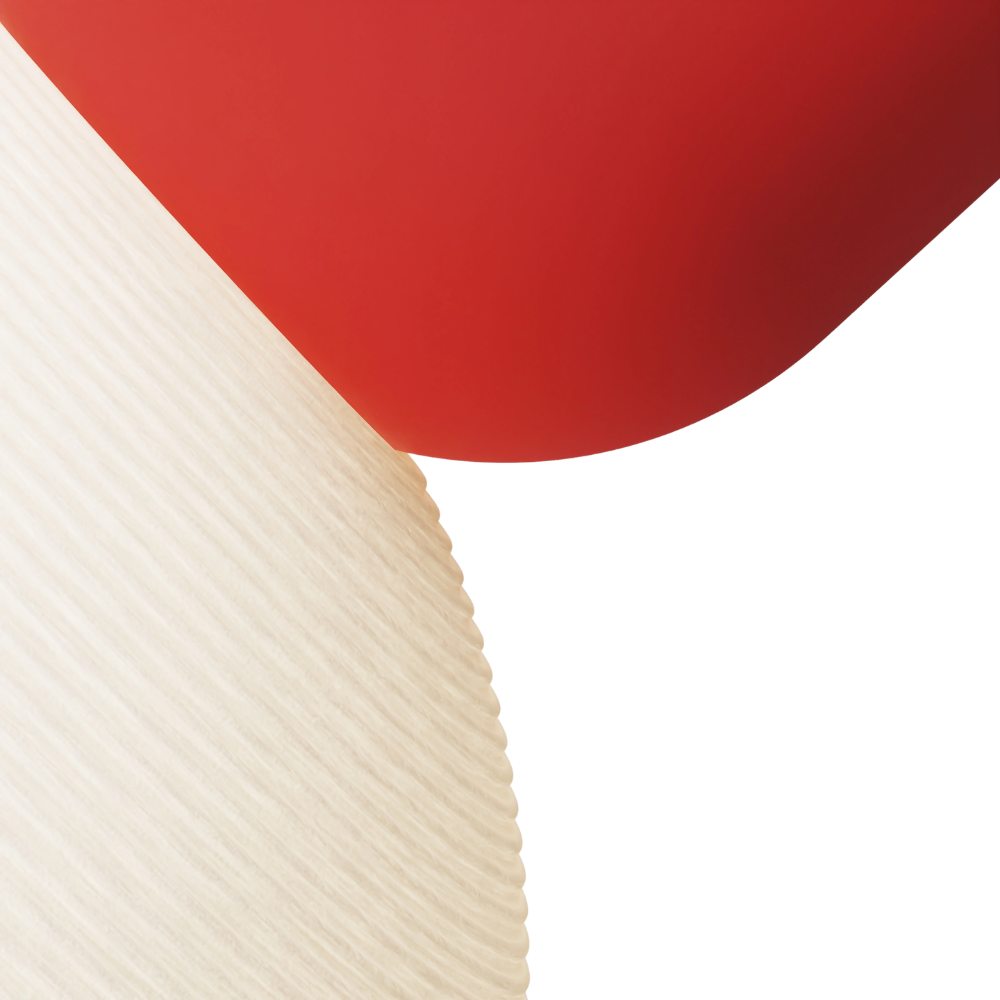 The poppy Buia Pendant Light from Gantri close up.