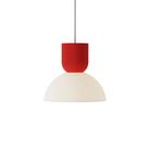 The poppy Buia Pendant Light from Gantri with the white cord.