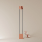 The blossom Carve Floor Light from Gantri with the chrome rod option.