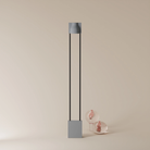 The fog Carve Floor Light from Gantri with the black rod option.