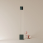 The forest Carve Floor Light from Gantri with the chrome rod option.