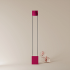 The hibiscus Carve Floor Light from Gantri with the chrome rod option.