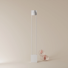 The snow Carve Floor Light from Gantri with the white rod option.