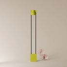 The sprout Carve Floor Light from Gantri with the black rod option.