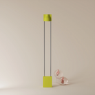 The sprout Carve Floor Light from Gantri with the chrome rod option.