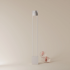 The stone Carve Floor Light from Gantri with the white rod option.