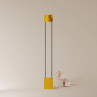 The sunrise Carve Floor Light from Gantri with the chrome rod option.