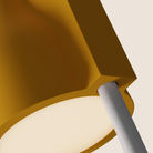 The sunrise Carve Floor Light from Gantri with the white rod option close up.