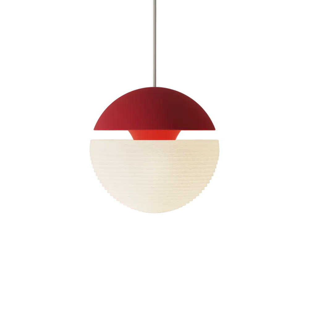 The canyon Cora Pendant Light from Gantri with the white cord.