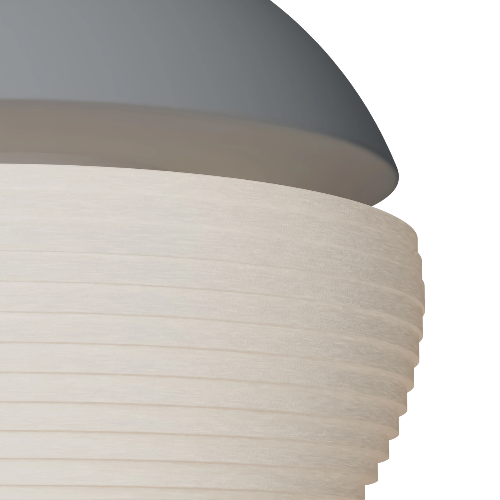 The fog Cora Pendant Light from Gantri close up.