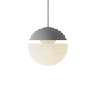 The fog Cora Pendant Light from Gantri with the white cord.