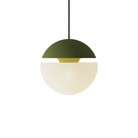 The olive Cora Pendant Light from Gantri with the black cord.