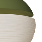The olive Cora Pendant Light from Gantri close up.