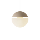 The peach Cora Pendant Light from Gantri with the black cord.