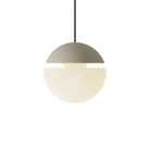 The sand Cora Pendant Light from Gantri with the black cord.