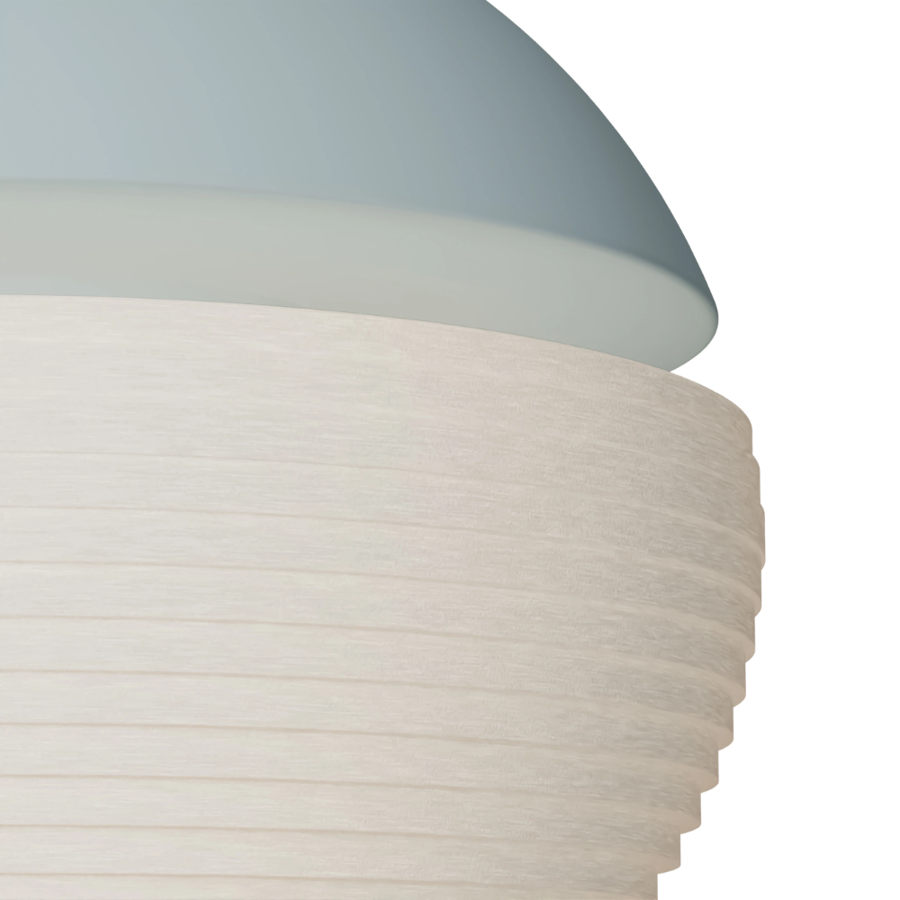 The sky Cora Pendant Light from Gantri close up.