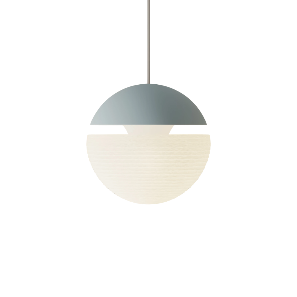 The sky Cora Pendant Light from Gantri with the white cord.