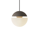 The smoke Cora Pendant Light from Gantri with the black cord.