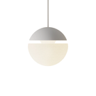 The snow Cora Pendant Light from Gantri with the white cord.