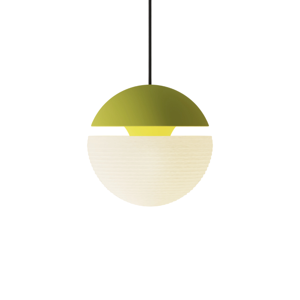 The sprout Cora Pendant Light from Gantri with the black cord.
