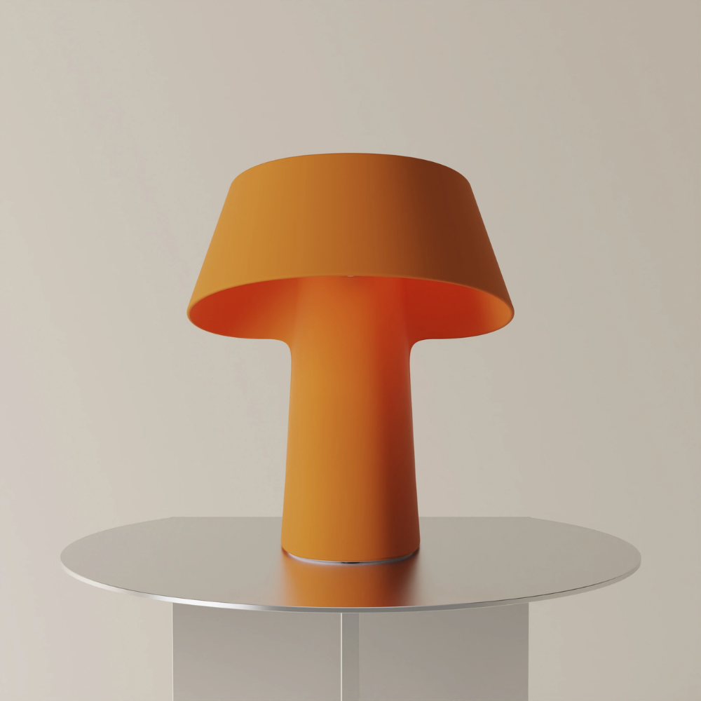The persimmon Fold Table Light from Gantri.