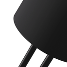 The carbon Gio Floor Light from Gantri with the black rod option close up.